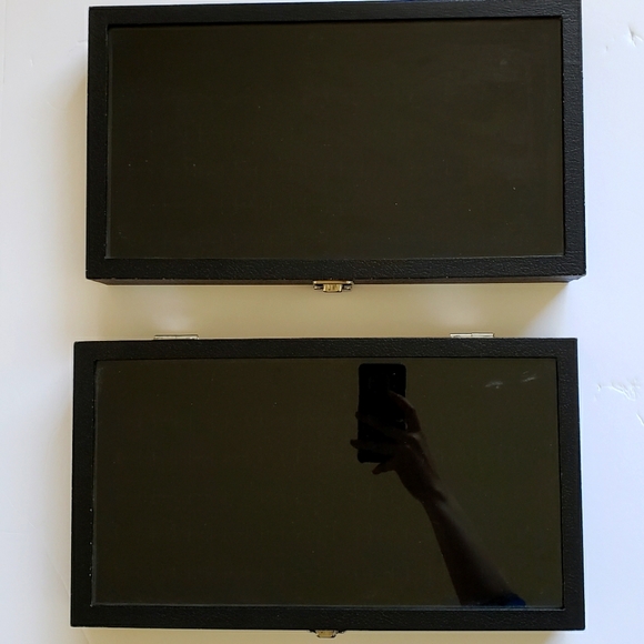 x2 72 Slot Jewelry Boxes Black Rings Earrings Boxes 144 Slot Total - Picture 1 of 16